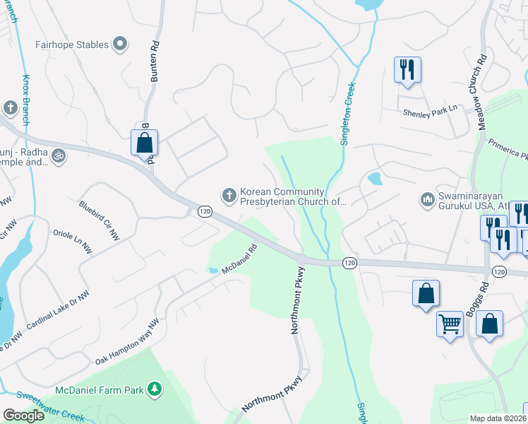 map of restaurants, bars, coffee shops, grocery stores, and more near 2778 Cedar Kay Trail in Duluth