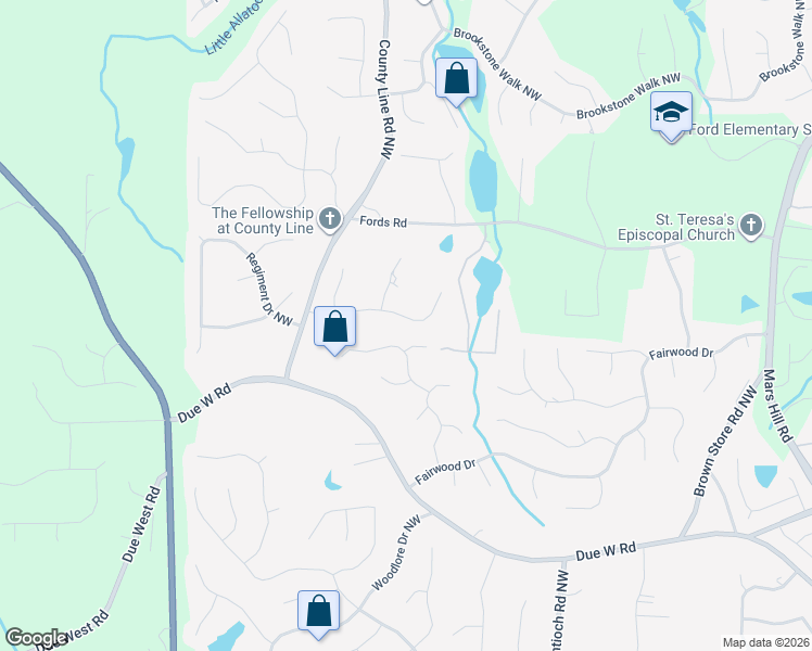 map of restaurants, bars, coffee shops, grocery stores, and more near 6245 Eagles Crest Drive in Acworth
