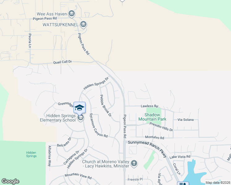 map of restaurants, bars, coffee shops, grocery stores, and more near 22916 Brookhollow Way in Moreno Valley