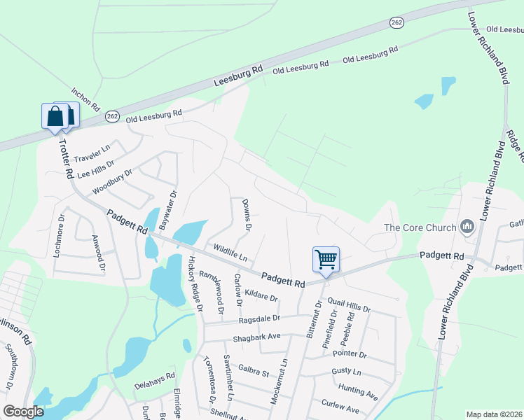map of restaurants, bars, coffee shops, grocery stores, and more near 2 Sawdust Court in Columbia