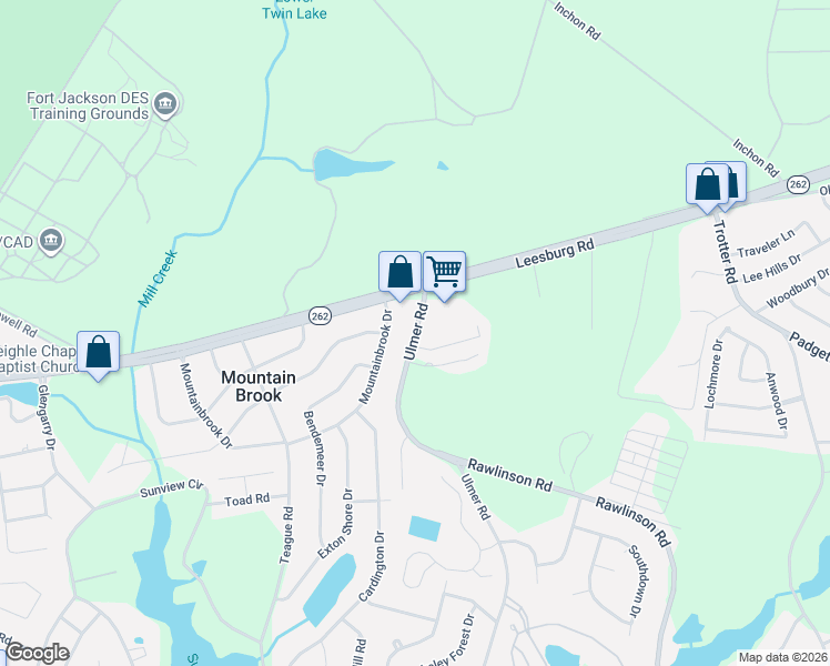 map of restaurants, bars, coffee shops, grocery stores, and more near 4019 Ulmer Road in Columbia