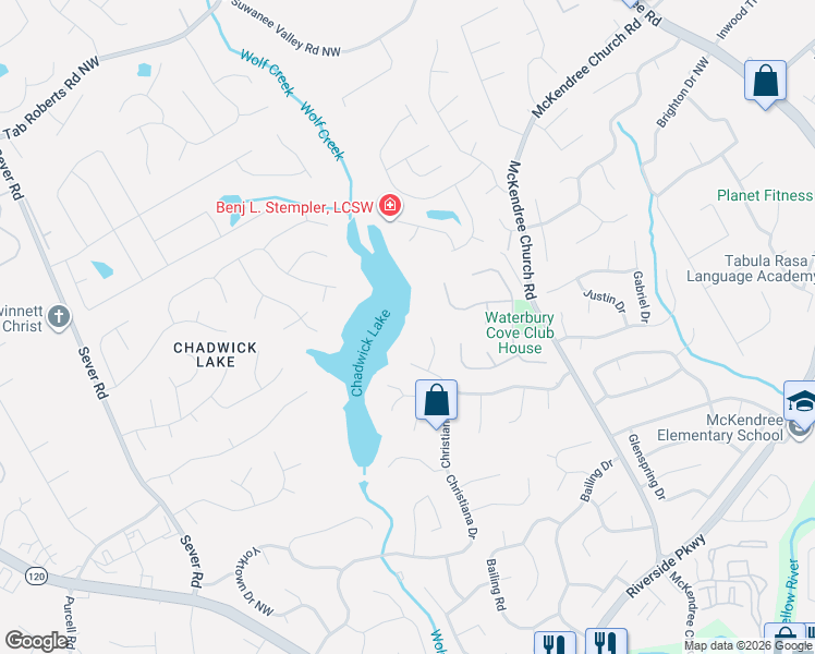 map of restaurants, bars, coffee shops, grocery stores, and more near 1524 High Cotton Court in Lawrenceville