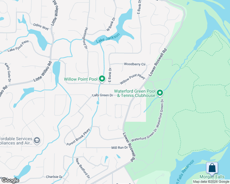 map of restaurants, bars, coffee shops, grocery stores, and more near 5447 Tally Green Drive in Marietta