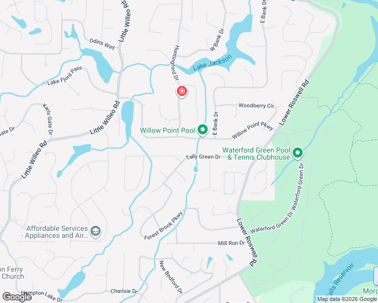 map of restaurants, bars, coffee shops, grocery stores, and more near 5393 Tally Green Drive in Marietta