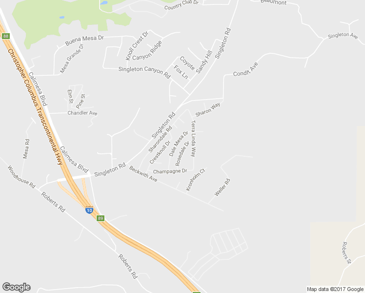 map of restaurants, bars, coffee shops, grocery stores, and more near 9607 Rosedale Drive in Calimesa