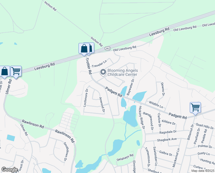 map of restaurants, bars, coffee shops, grocery stores, and more near 3908 Padgett Road in Columbia