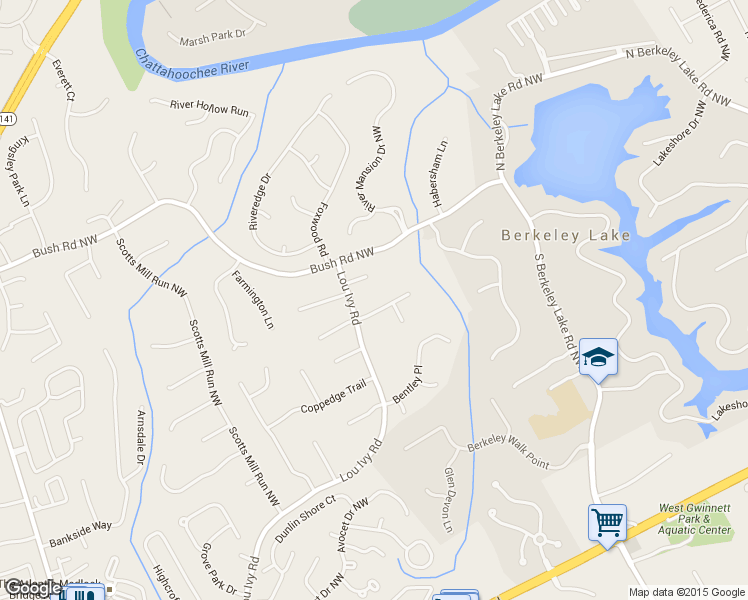 map of restaurants, bars, coffee shops, grocery stores, and more near 4675 Westchester Court in Duluth