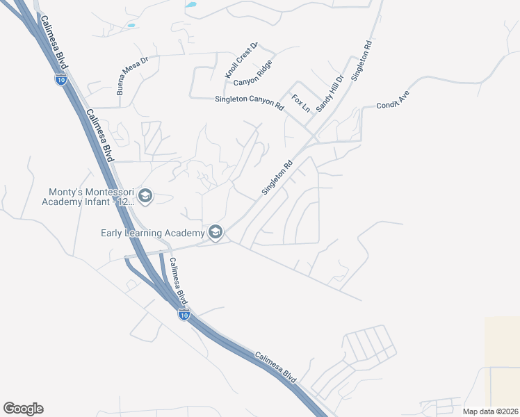 map of restaurants, bars, coffee shops, grocery stores, and more near 9593 Sharondale Road in Calimesa
