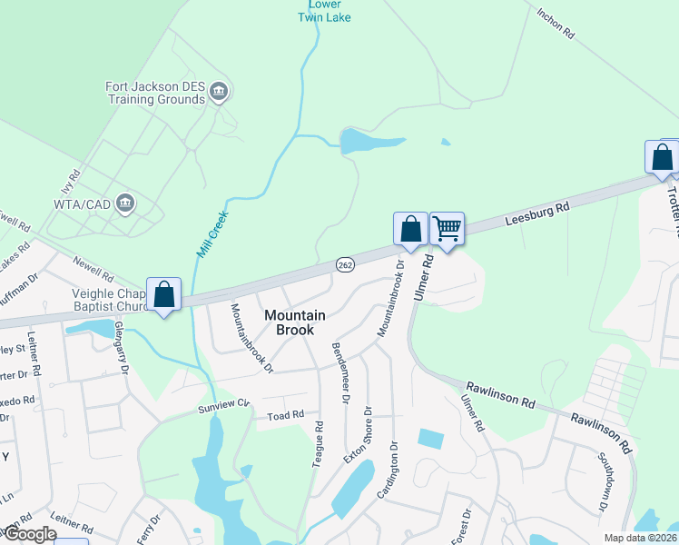 map of restaurants, bars, coffee shops, grocery stores, and more near 2705 Pleasant Ridge Drive in Columbia