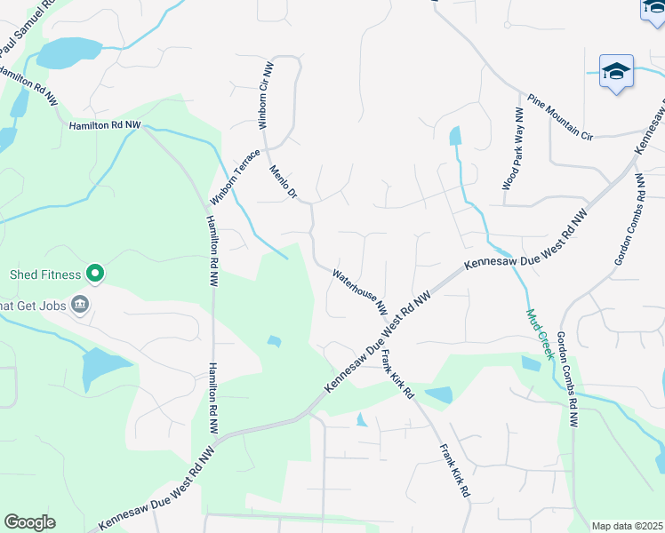 map of restaurants, bars, coffee shops, grocery stores, and more near 903 Shaftoe Street Northwest in Kennesaw