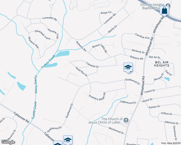 map of restaurants, bars, coffee shops, grocery stores, and more near 110 Quail Run Drive in Athens