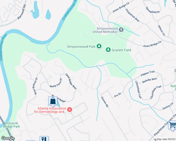map of restaurants, bars, coffee shops, grocery stores, and more near 5891 Ranger Court in Norcross