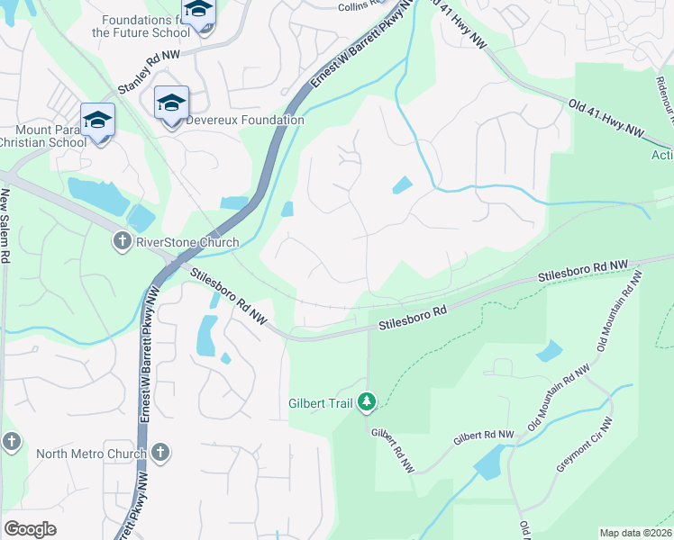 map of restaurants, bars, coffee shops, grocery stores, and more near 1658 Valor Ridge Drive Northwest in Kennesaw