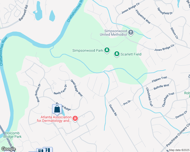 map of restaurants, bars, coffee shops, grocery stores, and more near 5891 Ranger Court in Norcross
