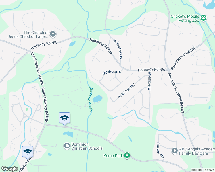 map of restaurants, bars, coffee shops, grocery stores, and more near 4465 Oklahoma Way in Kennesaw