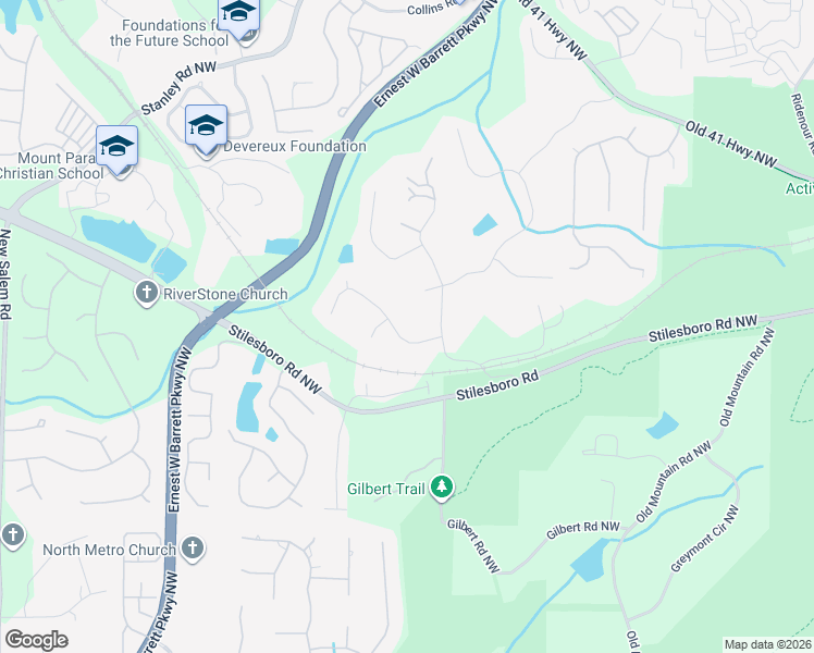 map of restaurants, bars, coffee shops, grocery stores, and more near 1658 Valor Ridge Dr NW in Kennesaw