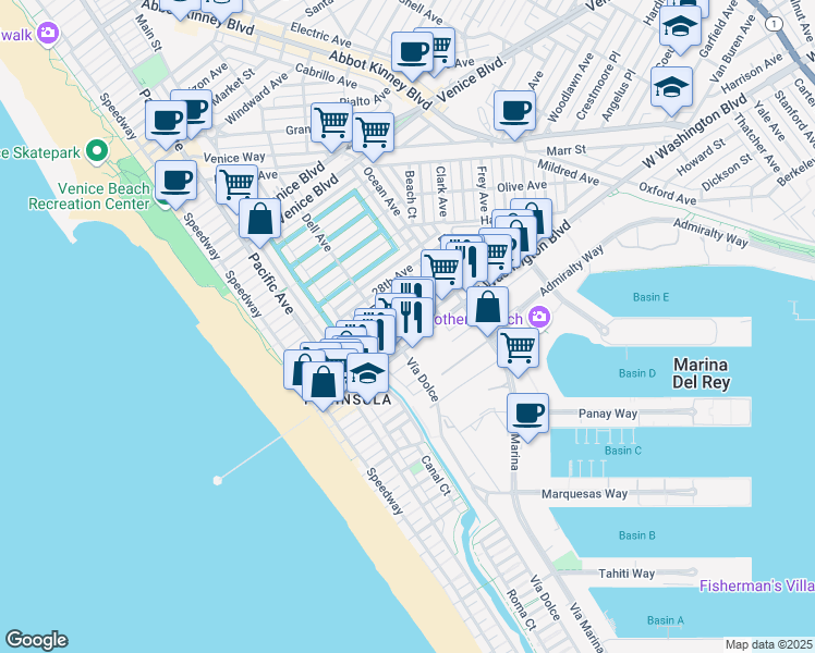 map of restaurants, bars, coffee shops, grocery stores, and more near 3011 Clune Avenue in Los Angeles