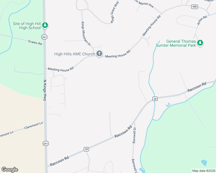 map of restaurants, bars, coffee shops, grocery stores, and more near 1360 Raccoon Road in Sumter