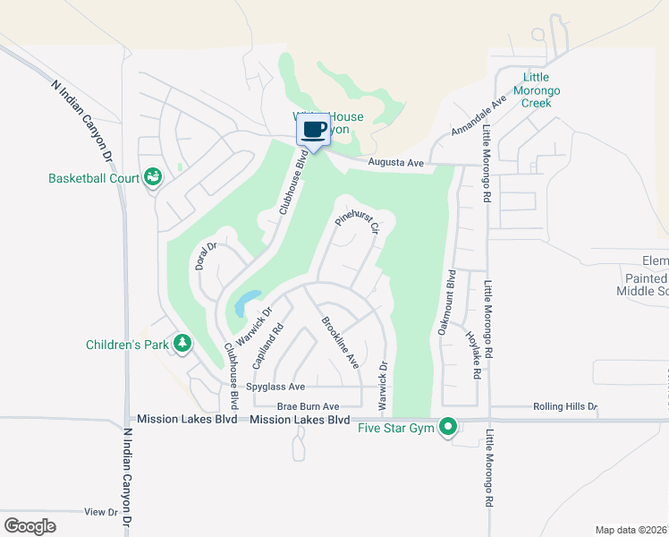 map of restaurants, bars, coffee shops, grocery stores, and more near 64620 Picard Court in Desert Hot Springs