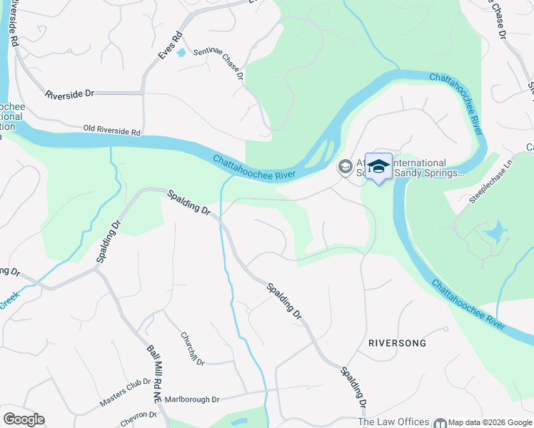 map of restaurants, bars, coffee shops, grocery stores, and more near 7675 Treeridge Court in Atlanta