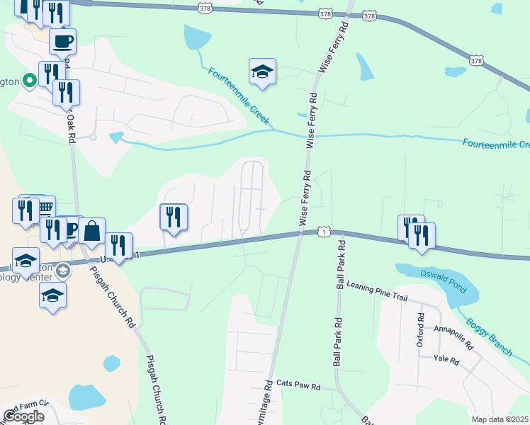 map of restaurants, bars, coffee shops, grocery stores, and more near 101-199 Teal Court in Lexington