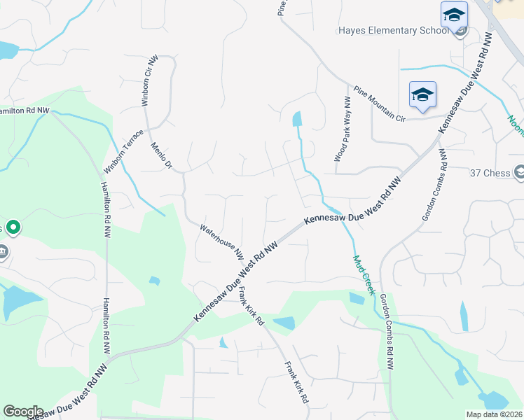 map of restaurants, bars, coffee shops, grocery stores, and more near 1115 Bagwell Drive Northwest in Kennesaw