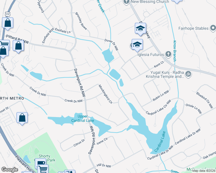 map of restaurants, bars, coffee shops, grocery stores, and more near 2888 Cardinal Trce in Duluth