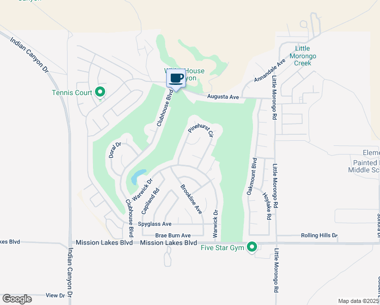 map of restaurants, bars, coffee shops, grocery stores, and more near 64620 Picard Court in Desert Hot Springs