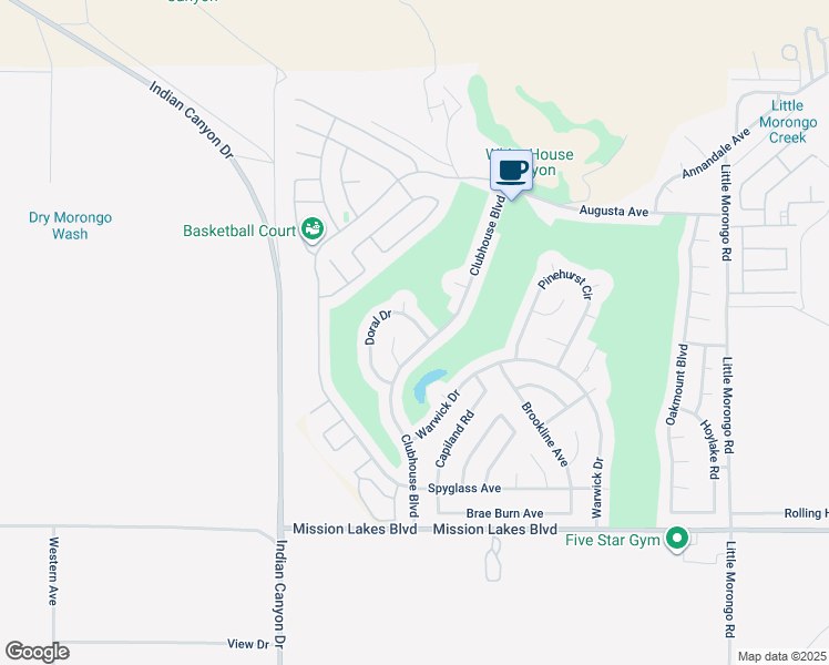 map of restaurants, bars, coffee shops, grocery stores, and more near 64337 Doral Drive in Desert Hot Springs