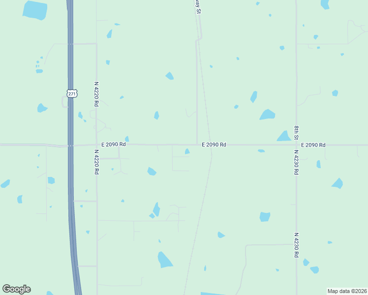 map of restaurants, bars, coffee shops, grocery stores, and more near 2917 East 2090 Road in Hugo