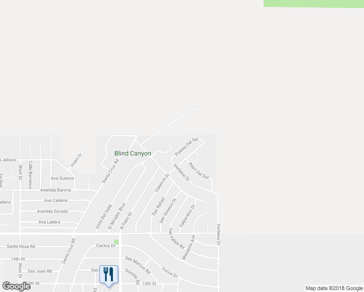 map of restaurants, bars, coffee shops, grocery stores, and more near 9127 Puesta Del Sol in Desert Hot Springs
