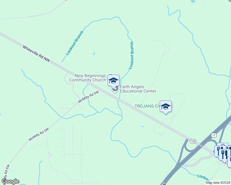 map of restaurants, bars, coffee shops, grocery stores, and more near 720 Whiteville Road Northwest in Shallotte