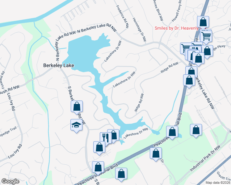 map of restaurants, bars, coffee shops, grocery stores, and more near Lakeshore Drive in Duluth