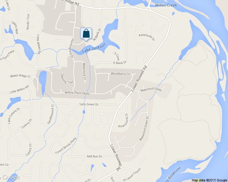 map of restaurants, bars, coffee shops, grocery stores, and more near 1360 Willow Point Terrace in Marietta