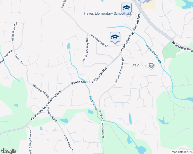 map of restaurants, bars, coffee shops, grocery stores, and more near 2989 Windward Drive Northwest in Kennesaw