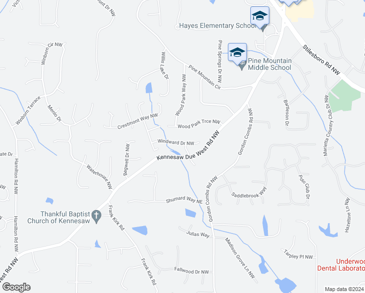 map of restaurants, bars, coffee shops, grocery stores, and more near 1185 Mountainside Drive Northwest in Kennesaw