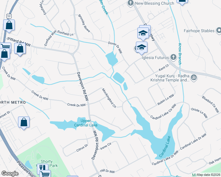 map of restaurants, bars, coffee shops, grocery stores, and more near 2888 Cardinal Trce in Duluth