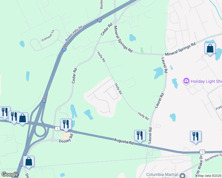 map of restaurants, bars, coffee shops, grocery stores, and more near 135 Eastmarch Drive in Lexington