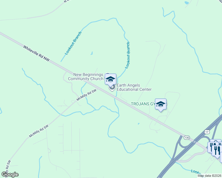 map of restaurants, bars, coffee shops, grocery stores, and more near 720 Whiteville Road Northwest in Shallotte