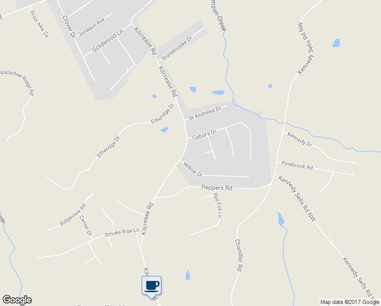 map of restaurants, bars, coffee shops, grocery stores, and more near 474 Kilcrease Road in Auburn