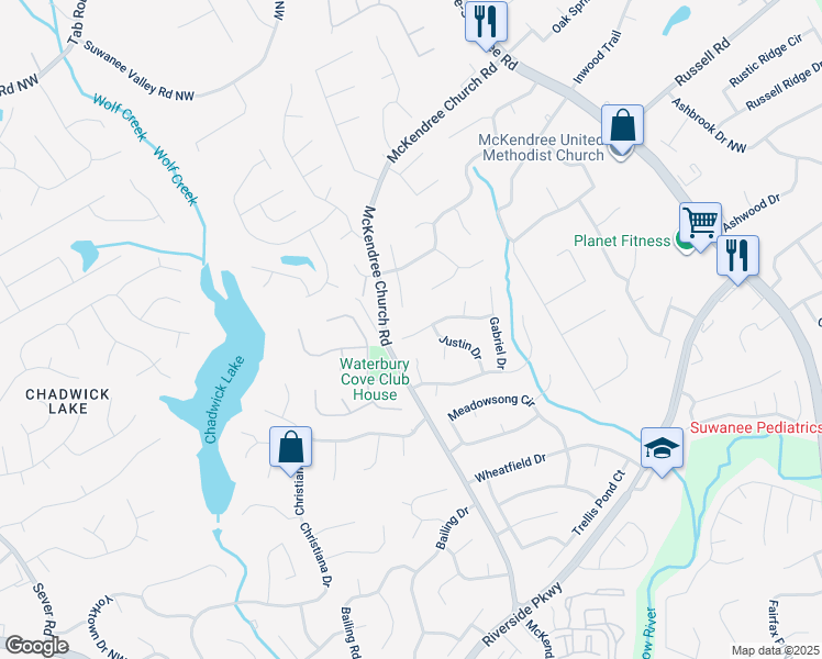 map of restaurants, bars, coffee shops, grocery stores, and more near 894 Michael Lee Way in Lawrenceville