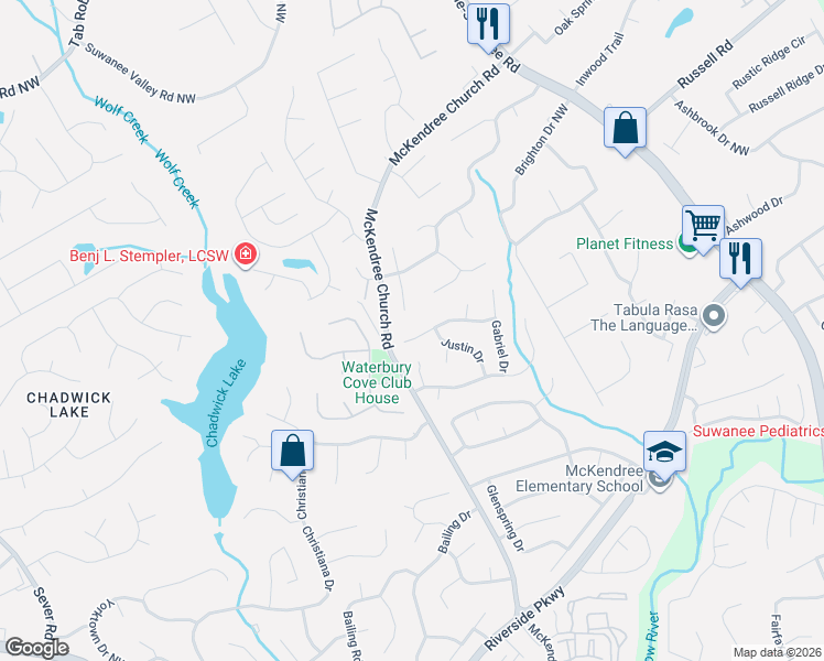 map of restaurants, bars, coffee shops, grocery stores, and more near 894 Michael Lee Way in Lawrenceville