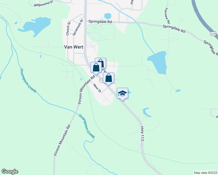 map of restaurants, bars, coffee shops, grocery stores, and more near 400 Atlanta Highway in Rockmart