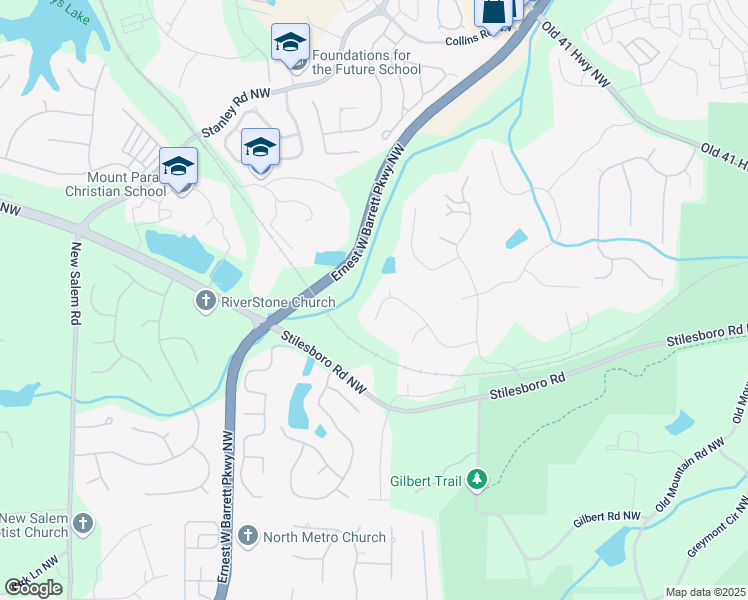 map of restaurants, bars, coffee shops, grocery stores, and more near 1678 Valor Ridge Drive Northwest in Kennesaw
