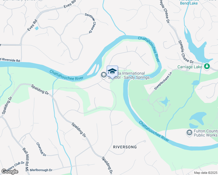map of restaurants, bars, coffee shops, grocery stores, and more near 8255 Habersham Waters Road in Atlanta