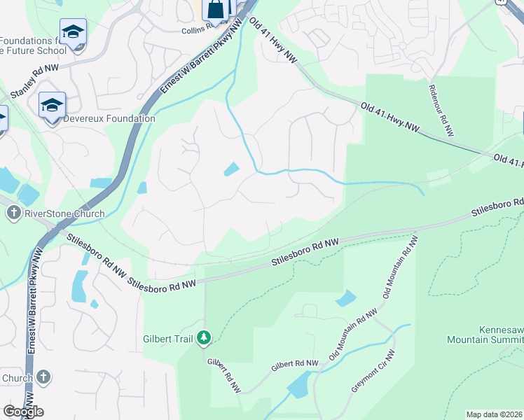 map of restaurants, bars, coffee shops, grocery stores, and more near 1166 Button Hill Road in Kennesaw