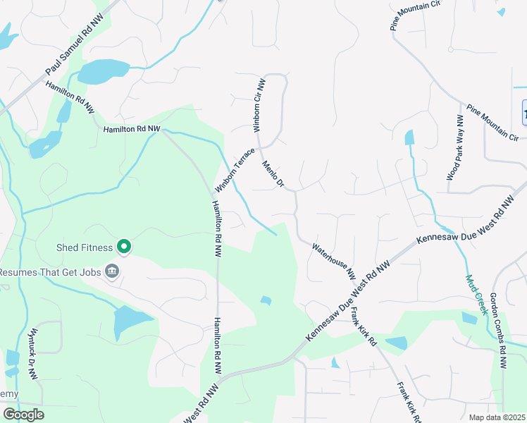 map of restaurants, bars, coffee shops, grocery stores, and more near 3256 Waterhouse Northwest in Kennesaw