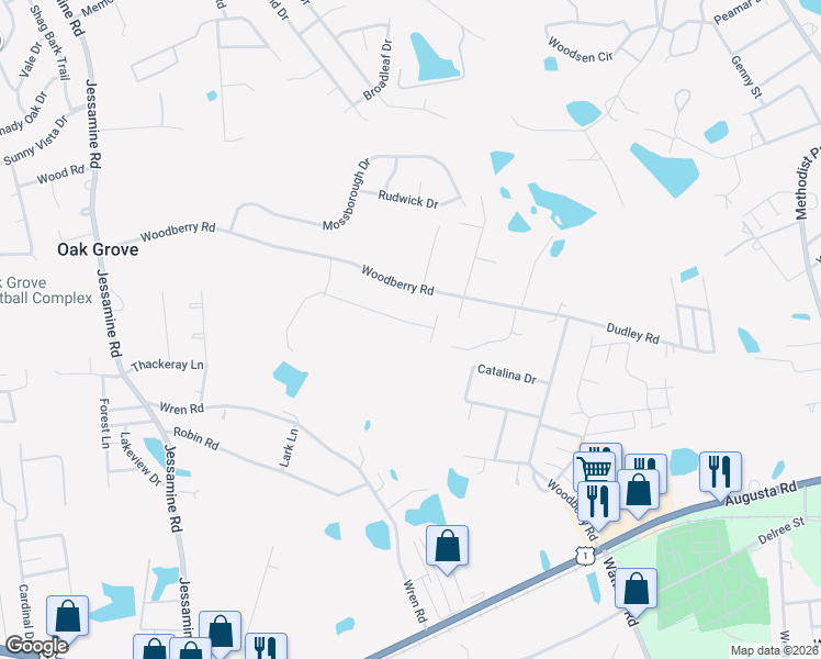 map of restaurants, bars, coffee shops, grocery stores, and more near 7 Woodberry Road in Lexington