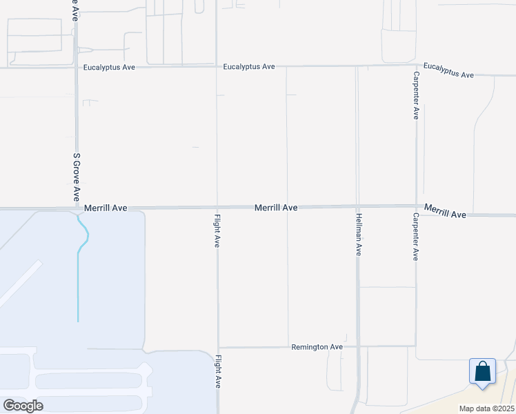 map of restaurants, bars, coffee shops, grocery stores, and more near 8601 Merrill Avenue in Ontario