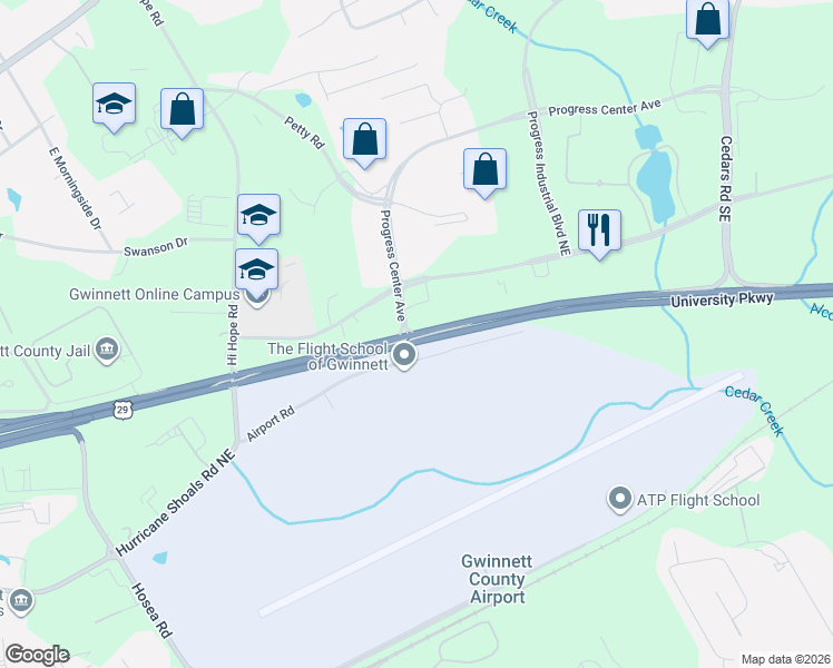 map of restaurants, bars, coffee shops, grocery stores, and more near Hwy 316 in Gwinnett